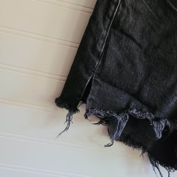 Abercrombie Fitch Mom Short High Rise Size 25/0 Denim Cutoffs Shorts Black - Picture 6 of 14